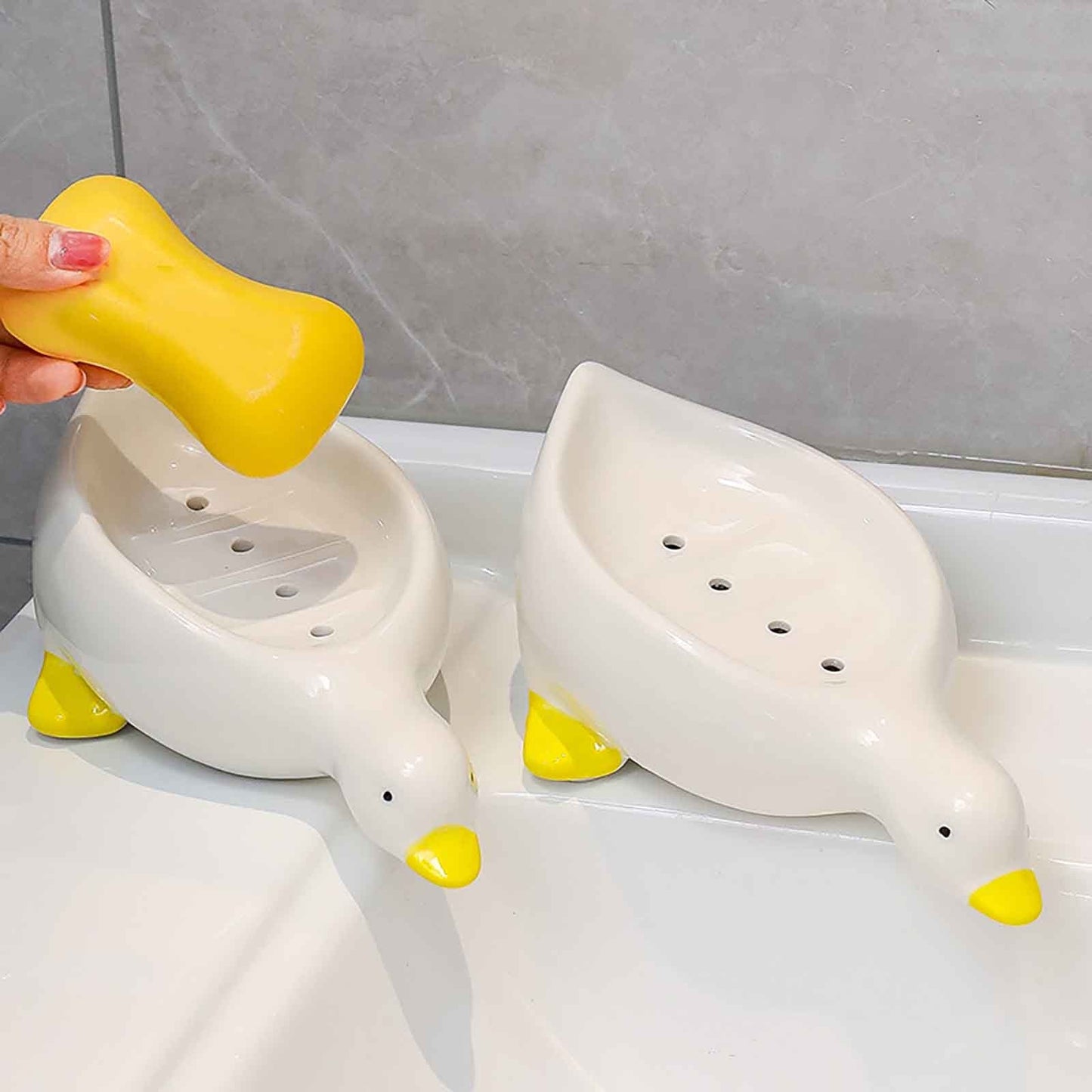 Duck Shaped Self Draining Soap Dish-Luxandluxy