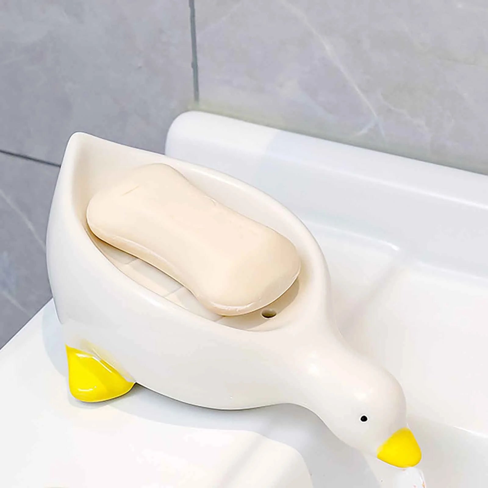 Duck Shaped Self Draining Soap Dish-Luxandluxy