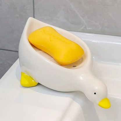 Duck Shaped Self Draining Soap Dish-Luxandluxy