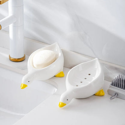 Duck Shaped Self Draining Soap Dish-Luxandluxy