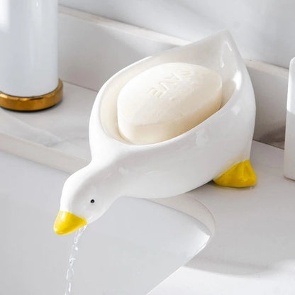 Duck Shaped Self Draining Soap Dish-Luxandluxy