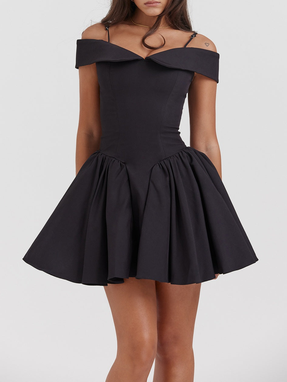 Elida Off Shoulder Mini Dress-Luxandluxy