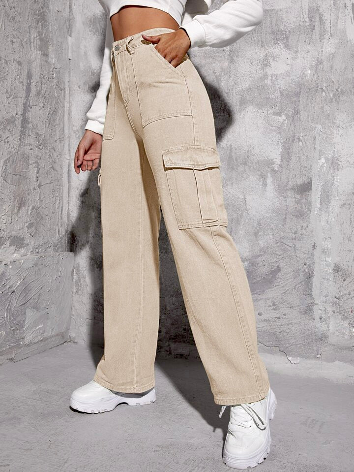 Elysian Pocket Lines Denim Cargo Pants-Luxandluxy