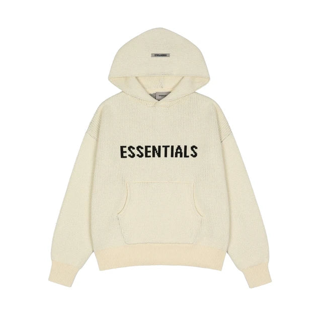 Essentials Knit Hoodie-Luxandluxy