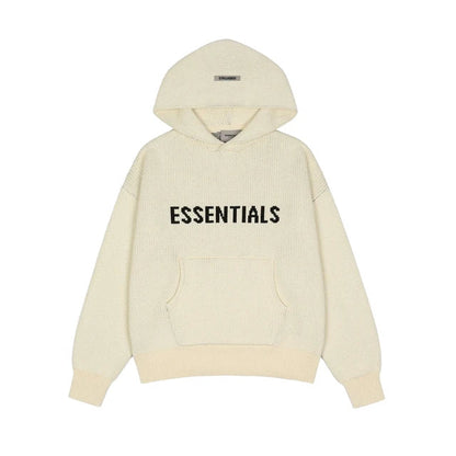 Essentials Knit Hoodie-Luxandluxy