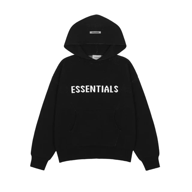 Essentials Knit Hoodie-Luxandluxy