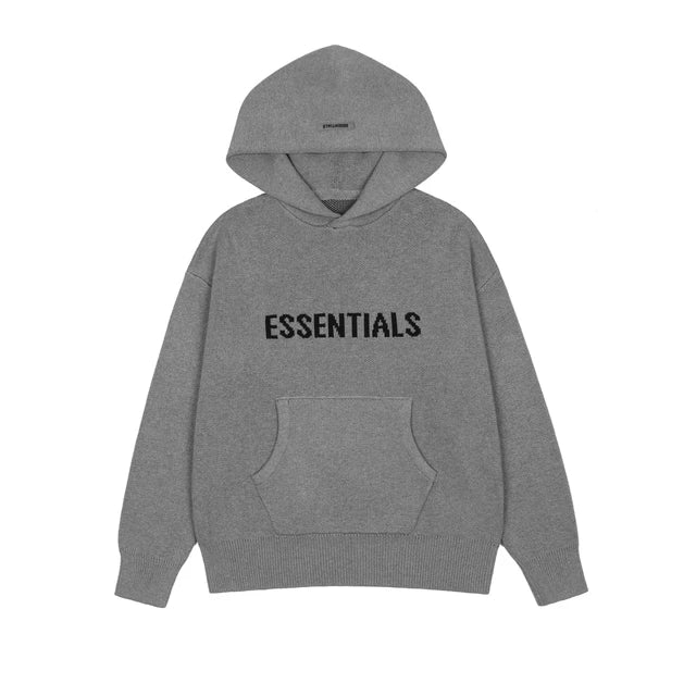 Essentials Knit Hoodie-Luxandluxy