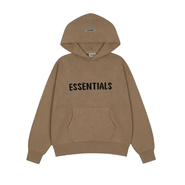 Essentials Knit Hoodie-Luxandluxy