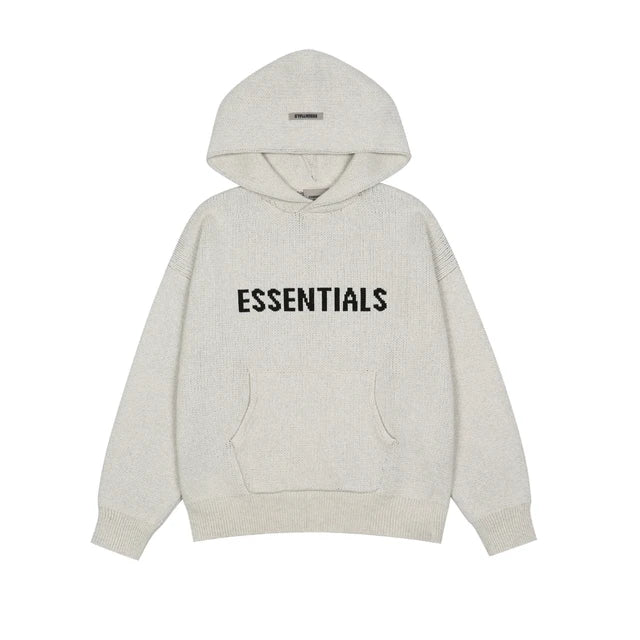 Essentials Knit Hoodie-Luxandluxy