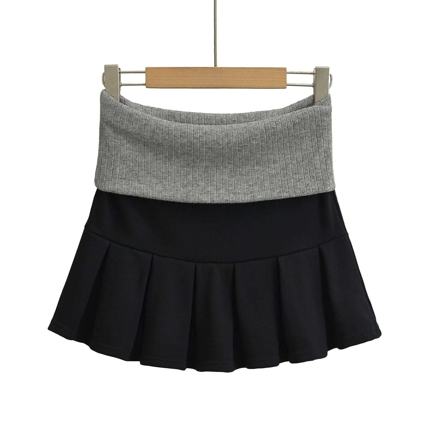 GossipGirl Contrast Crop Hooded Top & Skirt Set