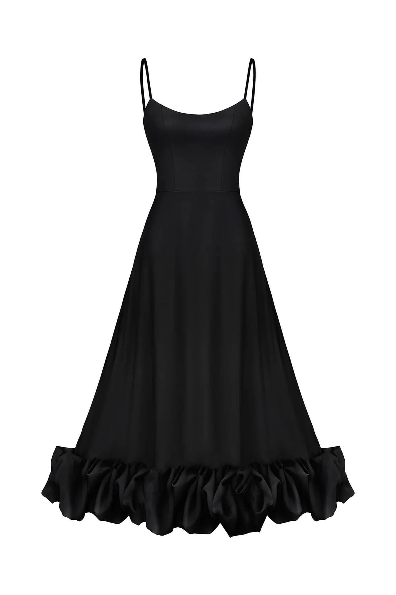 Flounce Bustier Midi Dress-Luxandluxy