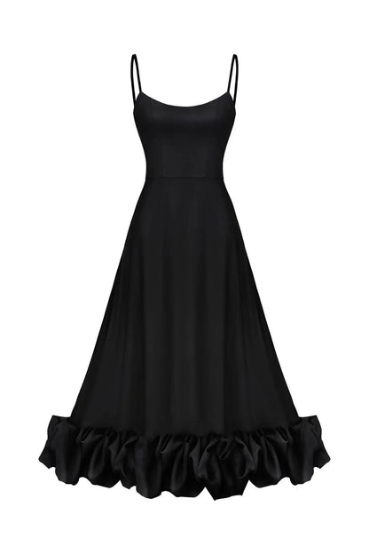 Flounce Bustier Midi Dress-Luxandluxy