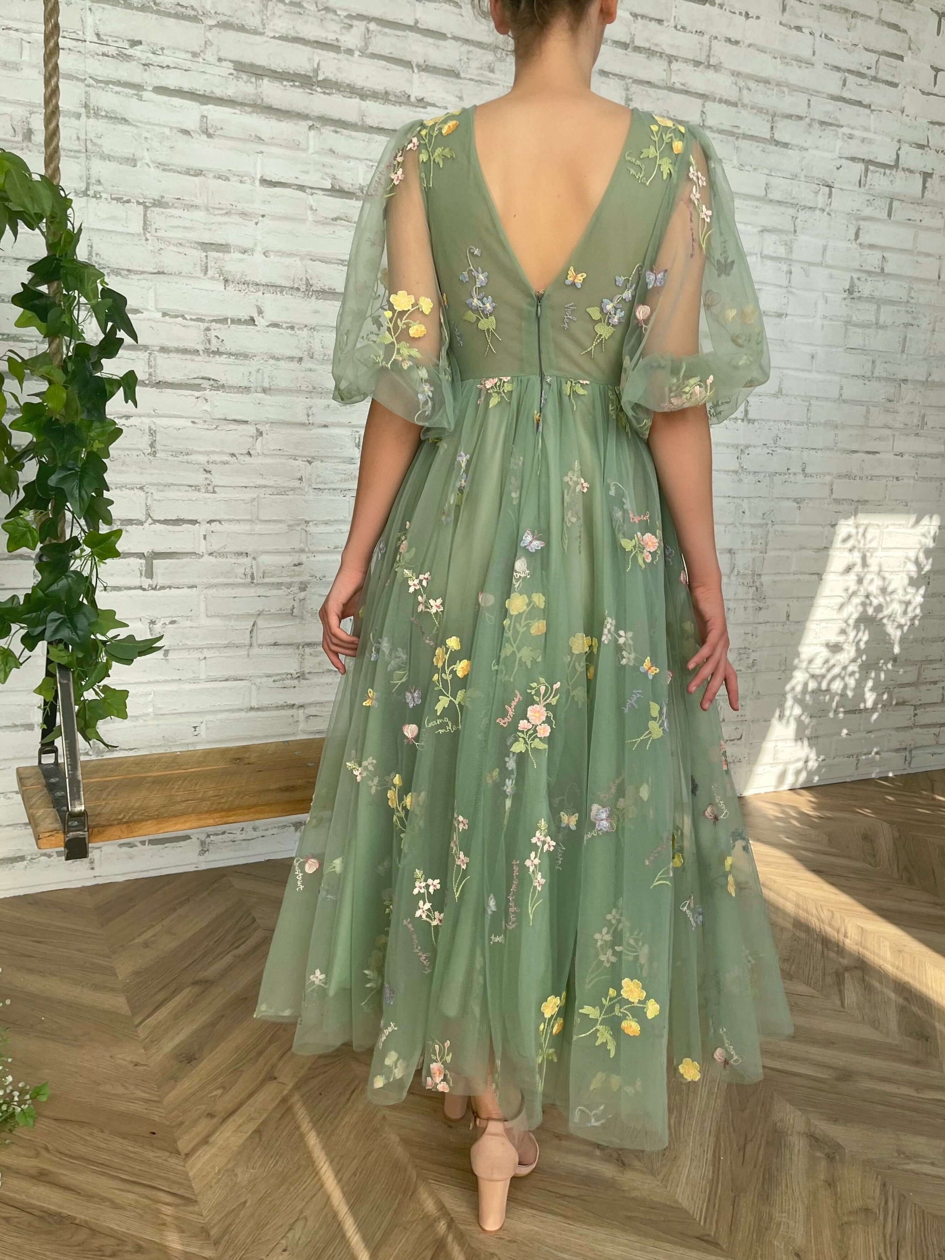 Flourishing Meadow Midi Dress-Luxandluxy