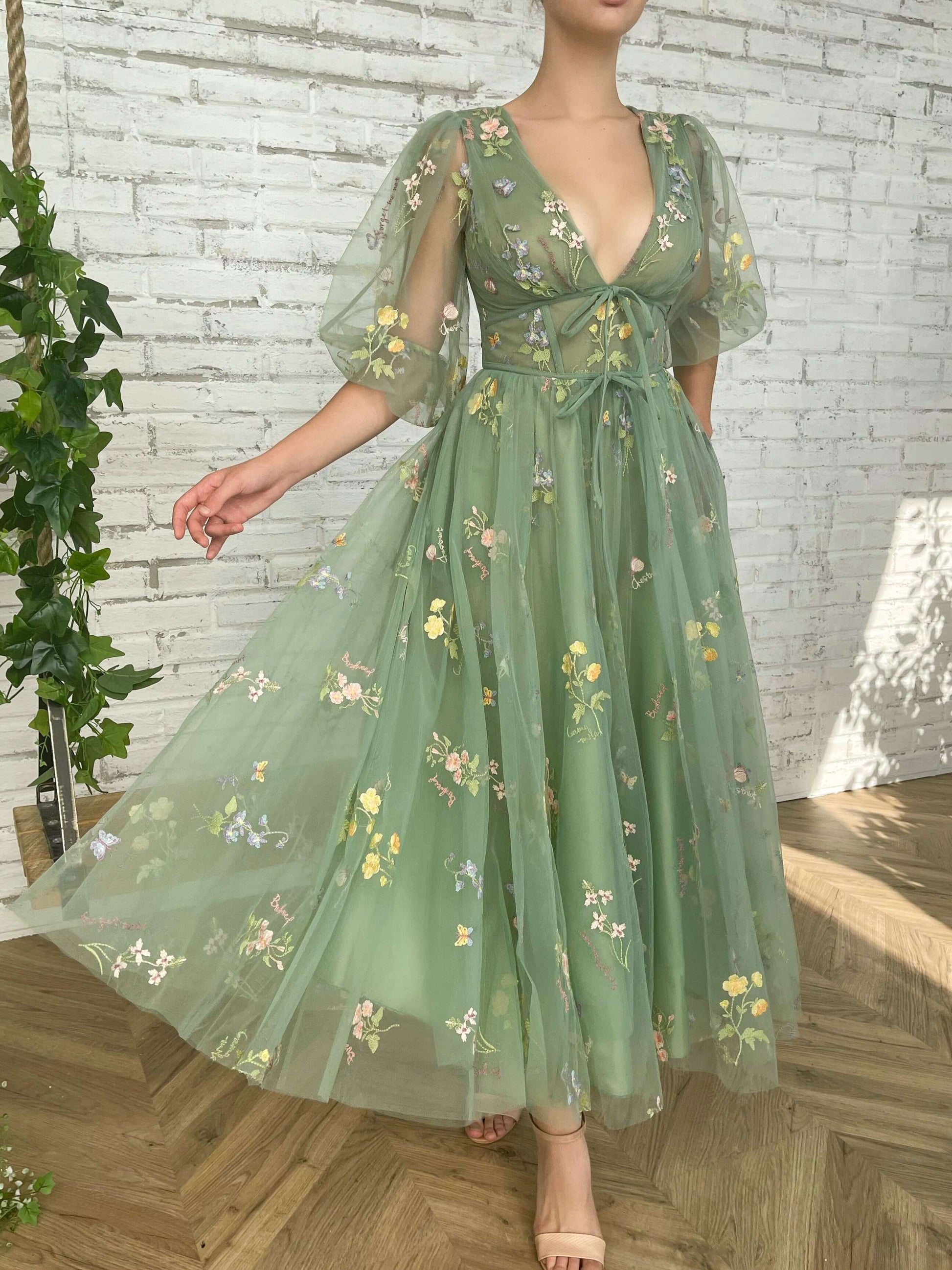 Flourishing Meadow Midi Dress-Luxandluxy