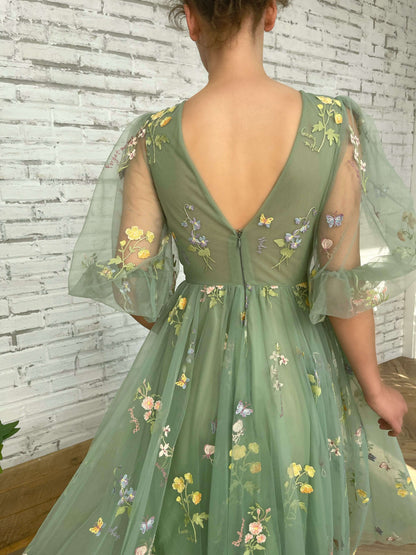 Flourishing Meadow Midi Dress-Luxandluxy