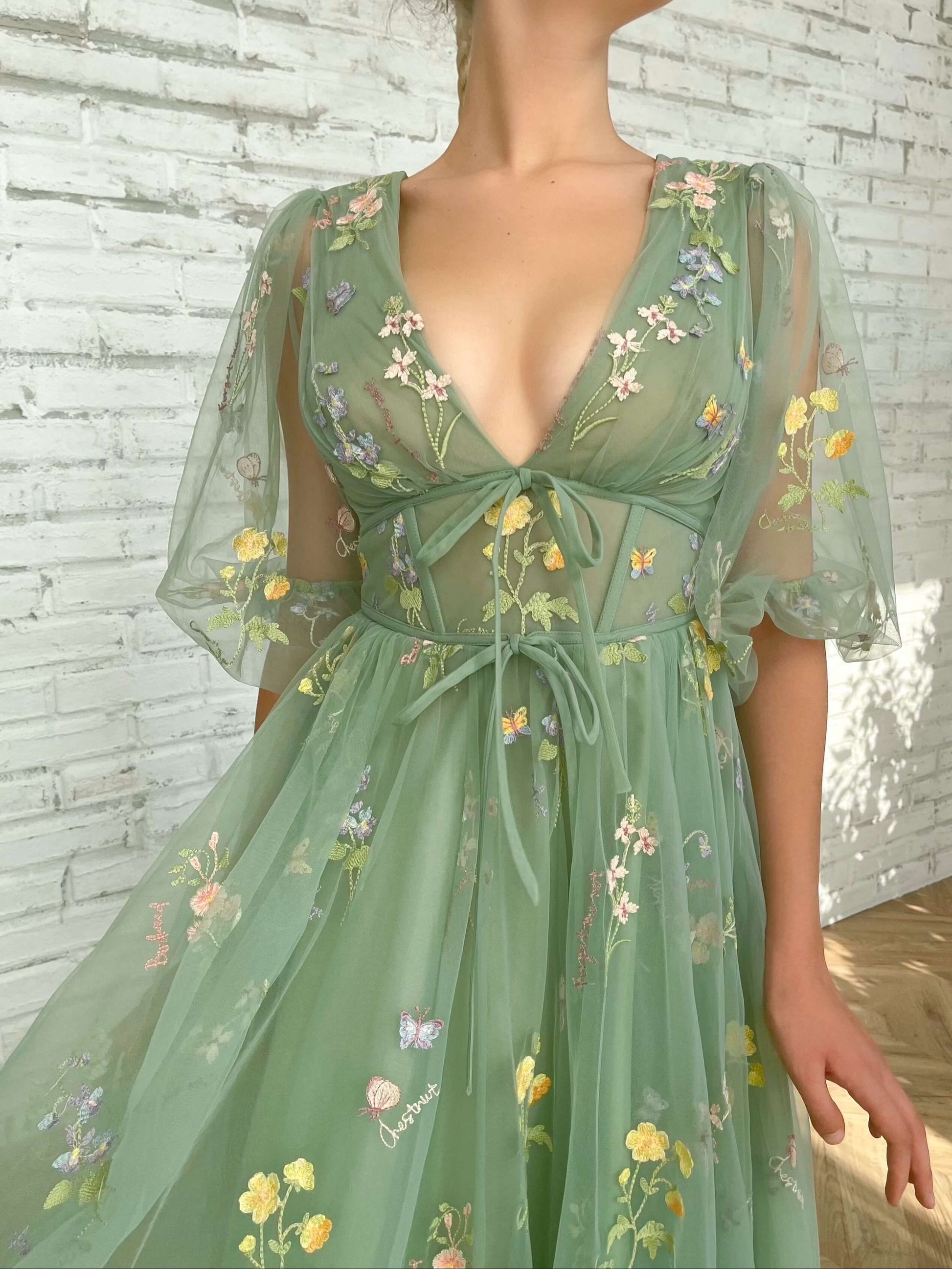 Flourishing Meadow Midi Dress-Luxandluxy