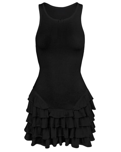 Frill Tank Dress-Luxandluxy