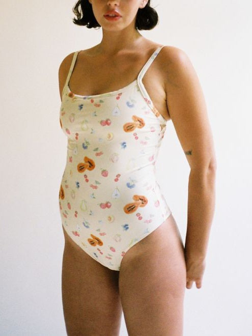 Fruit Print Daily Swimsuit-Luxandluxy