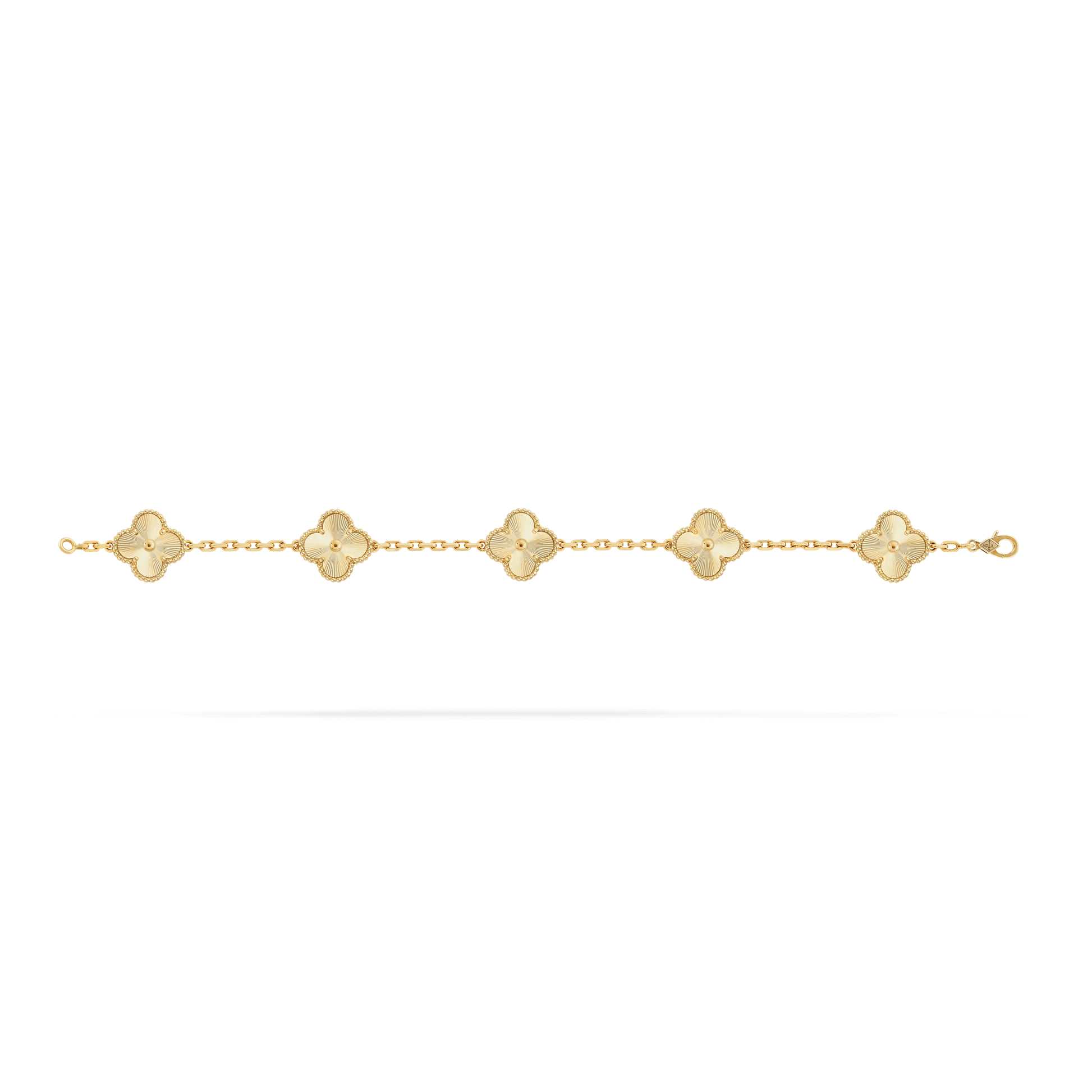 Full Gold 5 Motif Clover Bracelet-Luxandluxy