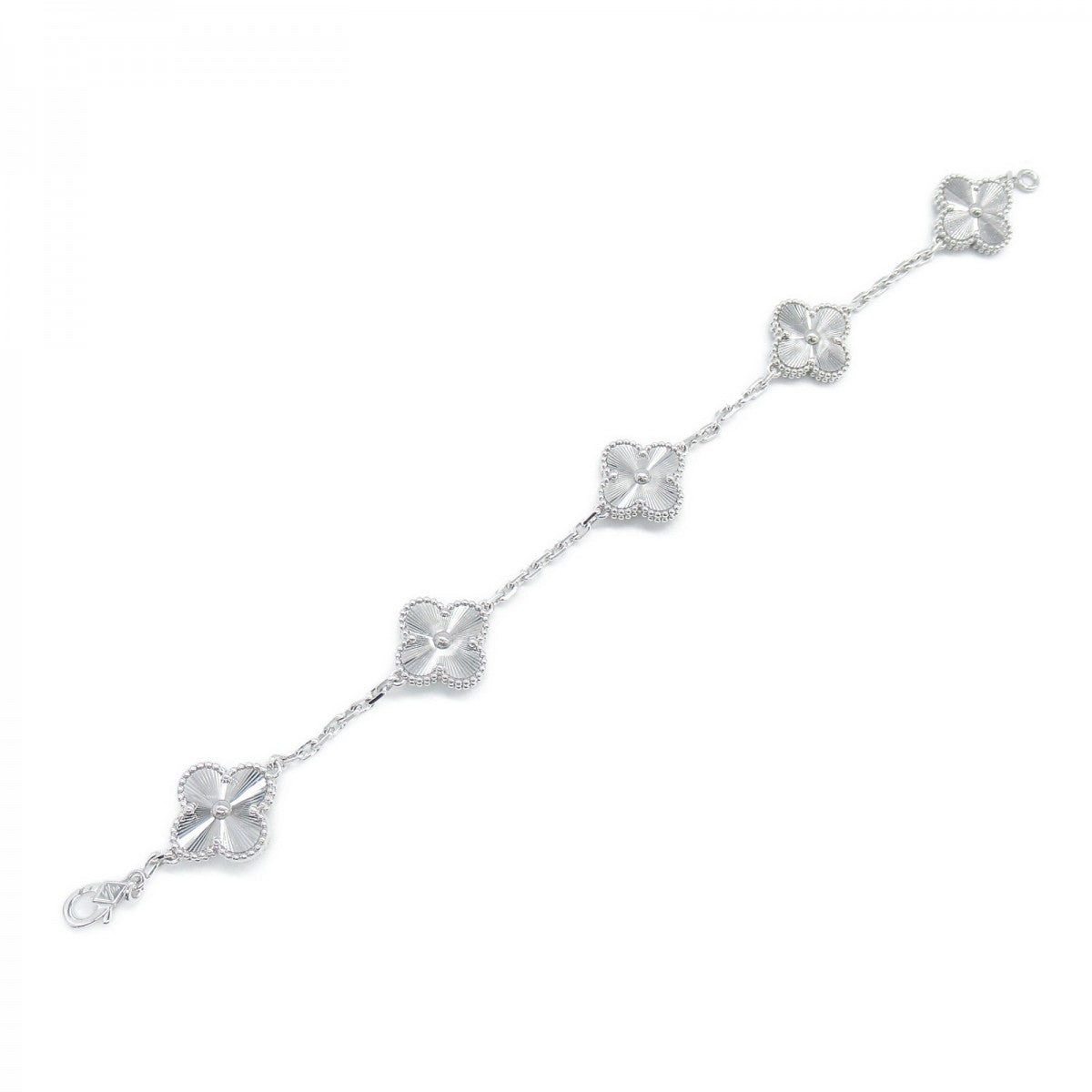 Full Silver 5 Motif Clover Bracelet-Luxandluxy