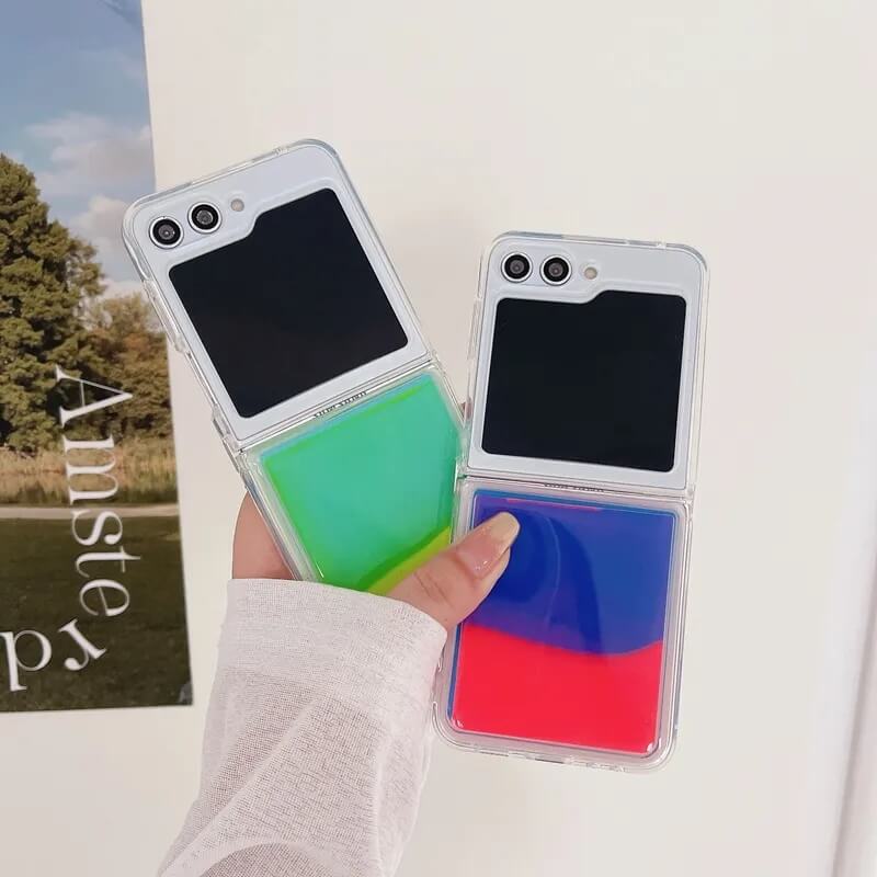 Glow in Dark Quicksand Z Flip 5 Case-Luxandluxy