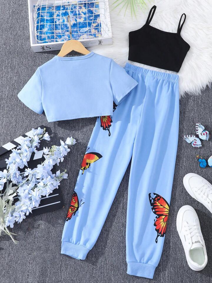 Glowing Butterfly 3pcs Outfit Set-Luxandluxy