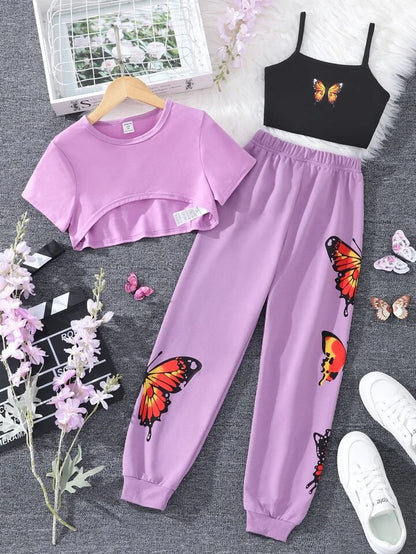 Glowing Butterfly 3pcs Outfit Set-Luxandluxy