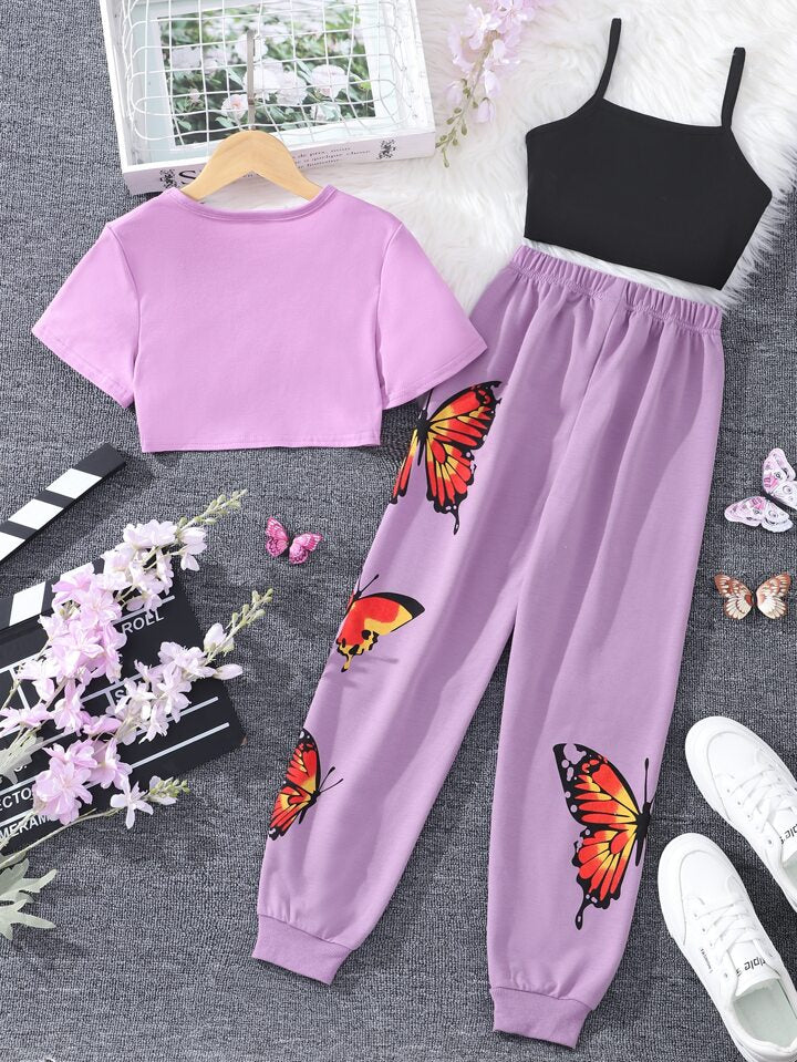 Glowing Butterfly 3pcs Outfit Set-Luxandluxy