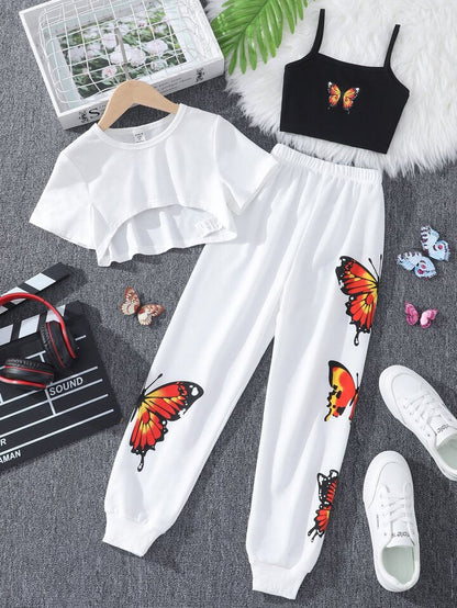 Glowing Butterfly 3pcs Outfit Set-Luxandluxy