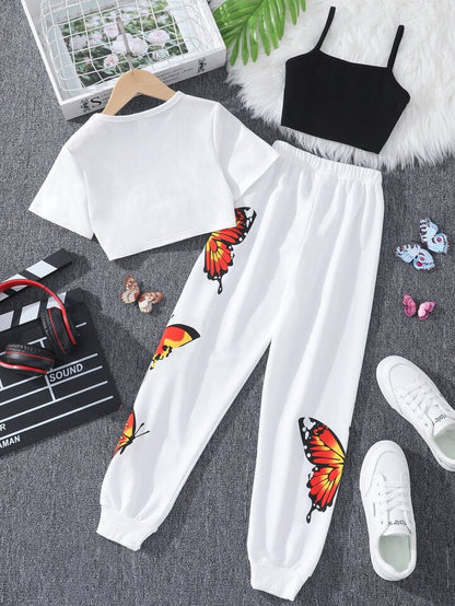 Glowing Butterfly 3pcs Outfit Set-Luxandluxy