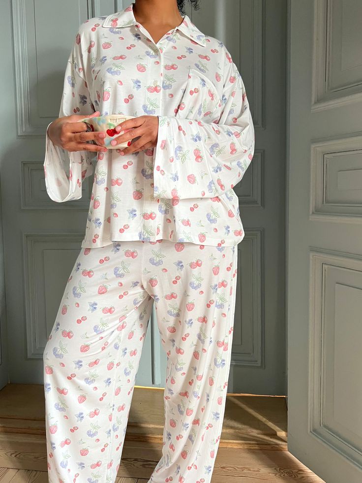 Go Slow Summer Berries Pajama Set-Luxandluxy