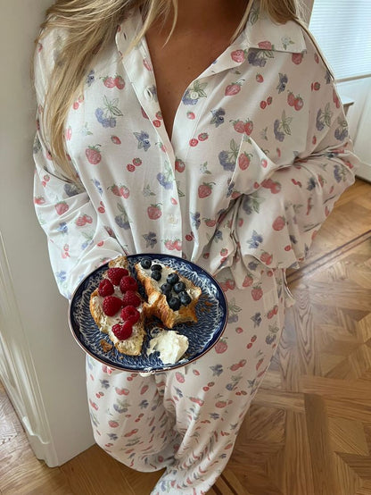 Go Slow Summer Berries Pajama Set-Luxandluxy