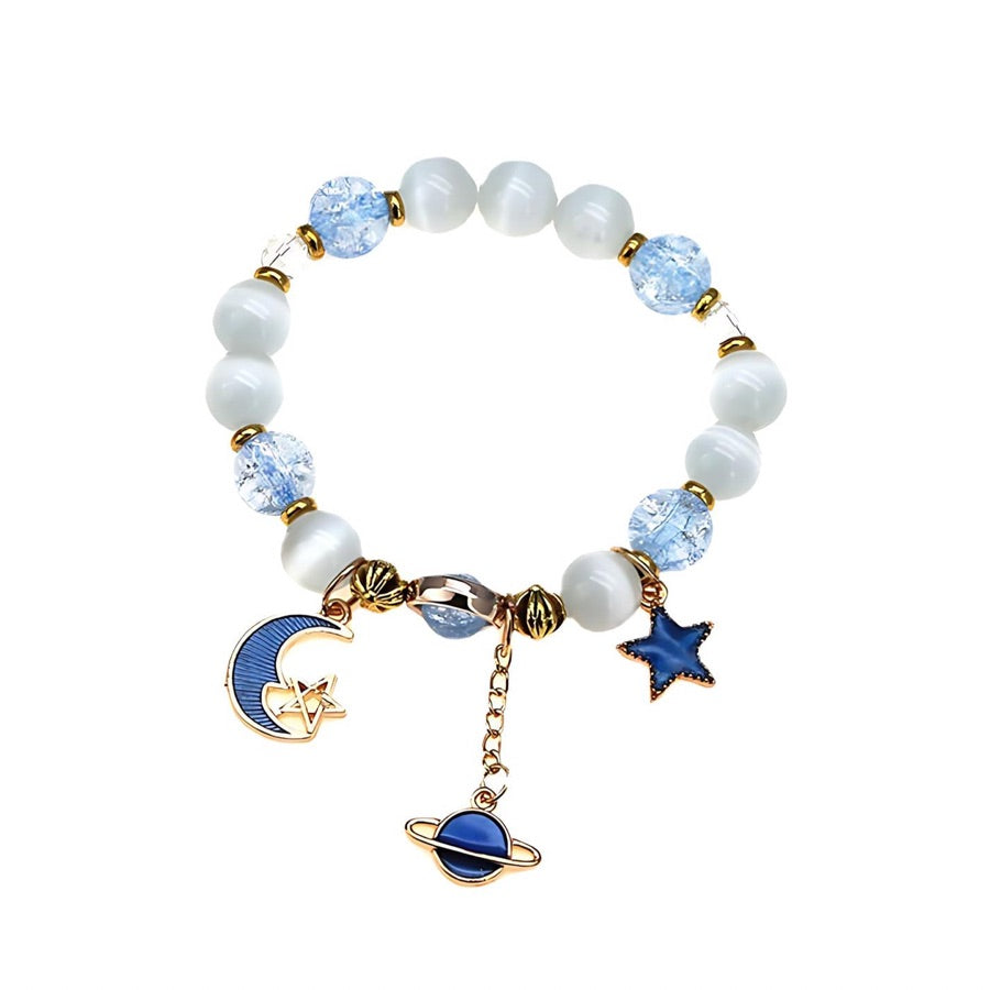 Gold Link Celestial Body Pearl Bracelet-Luxandluxy