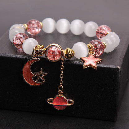 Gold Link Celestial Body Pearl Bracelet-Luxandluxy