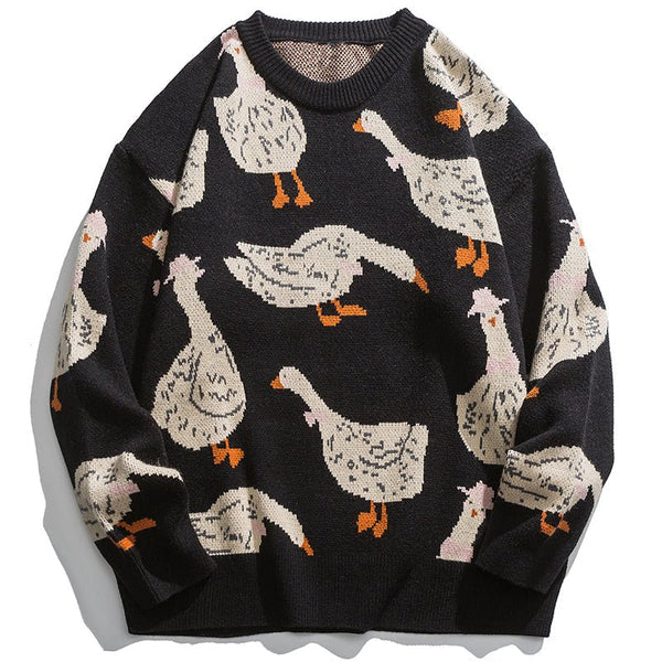 Goose Print Sweater-Luxandluxy