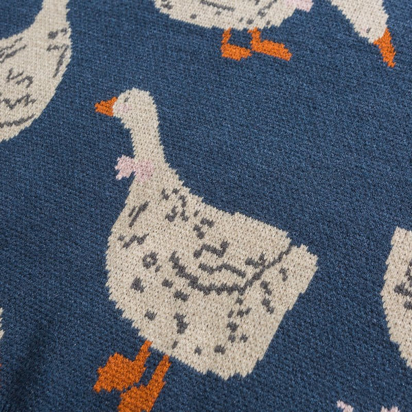 Goose Print Sweater-Luxandluxy