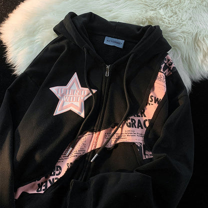 Gothic Star Hoodie-Luxandluxy