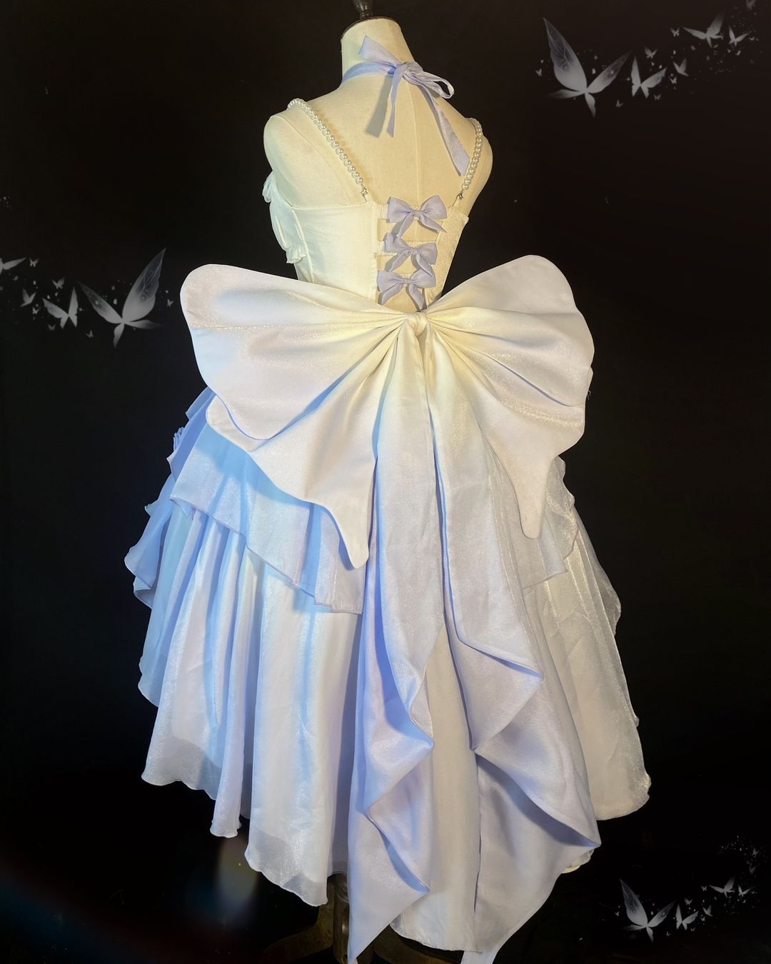 Gradient Bowknot Pearl Rosette Lolita Dress-Luxandluxy