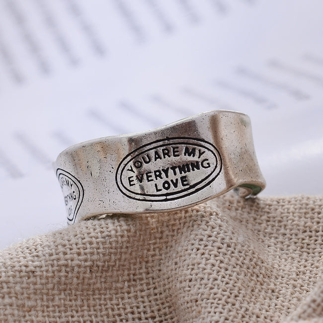 Green Stripe Letter Ring-Luxandluxy