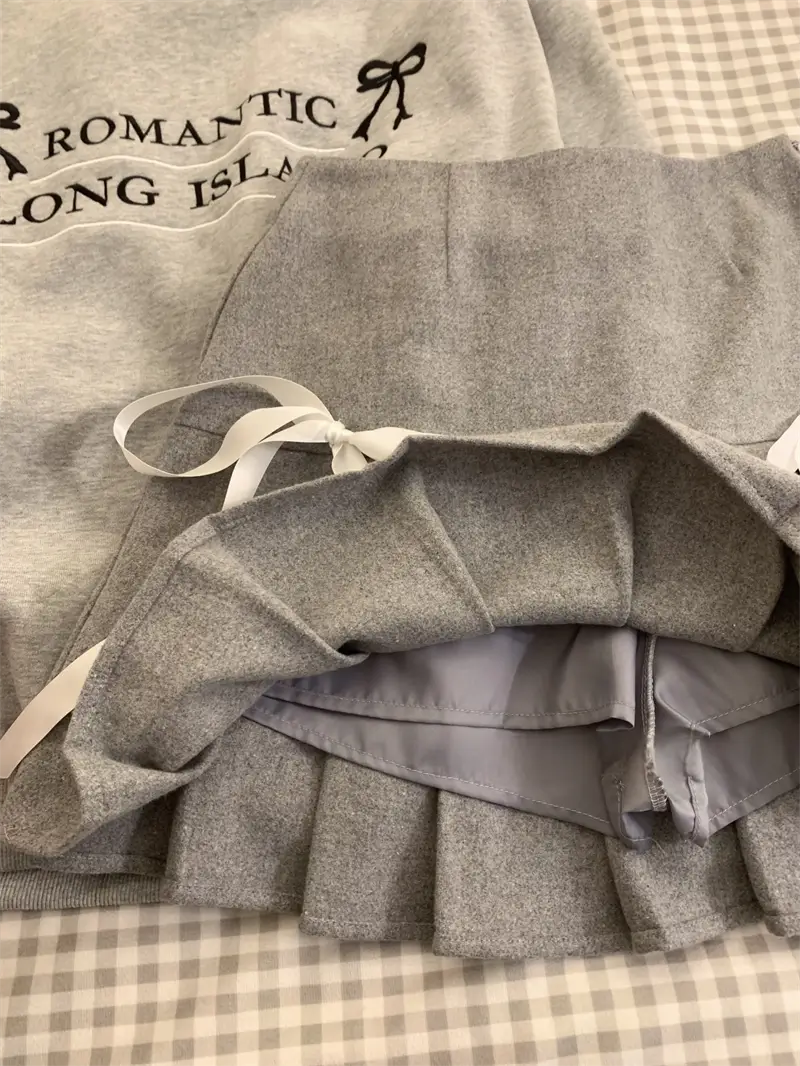 Grey Romantic Long Island Sweatshirt-Luxandluxy