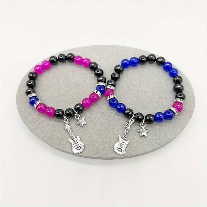 Guitar Star Beaded BFF Bracelets-Luxandluxy