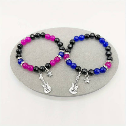 Guitar Star Beaded BFF Bracelets-Luxandluxy