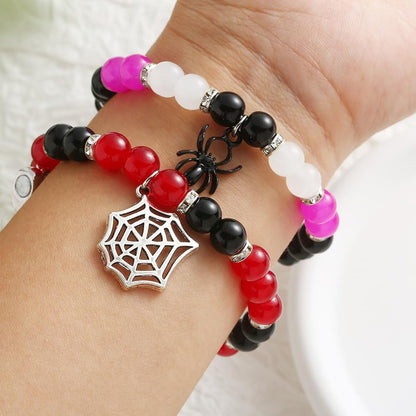 Gwen & Spidey Web Magnetic Beaded Couples Bracelets-Luxandluxy