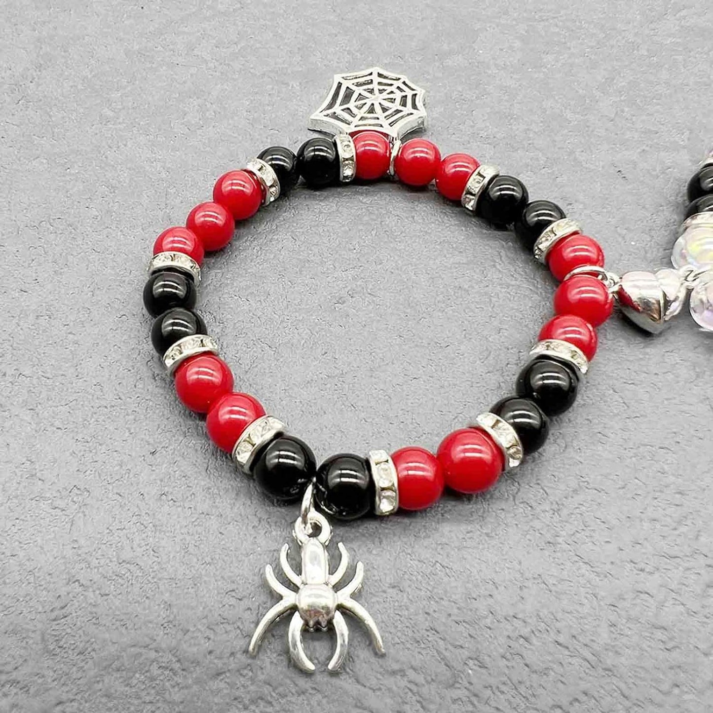 Gwen & Spidey Web Magnetic Beaded Couples Bracelets-Luxandluxy