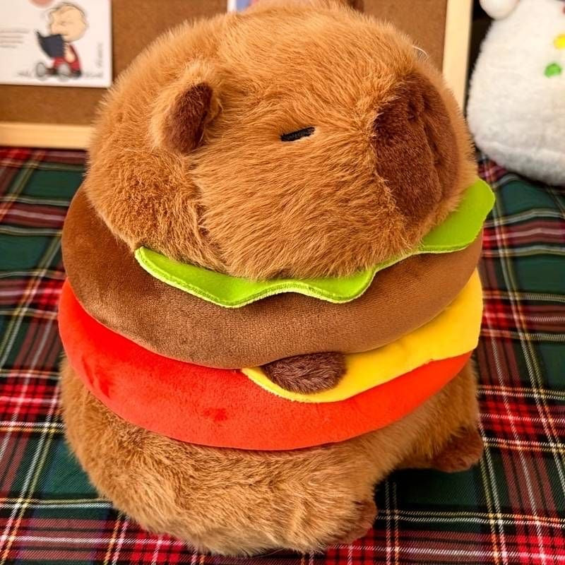 Burger Capybara Plush Toy-Luxandluxy