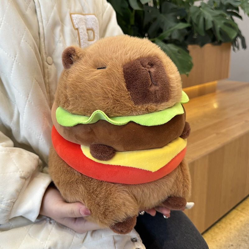 Burger Capybara Plush Toy-Luxandluxy