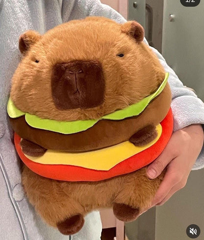 Burger Capybara Plush Toy-Luxandluxy