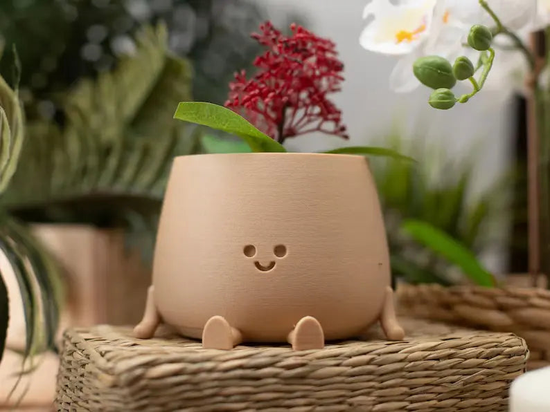 Happy Face Sitting Planter-Luxandluxy