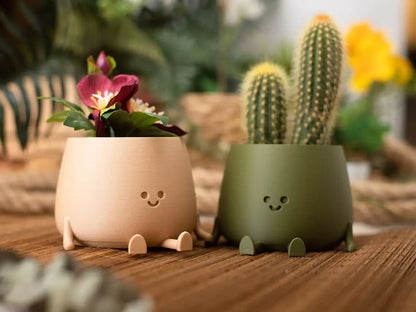 Happy Face Sitting Planter-Luxandluxy