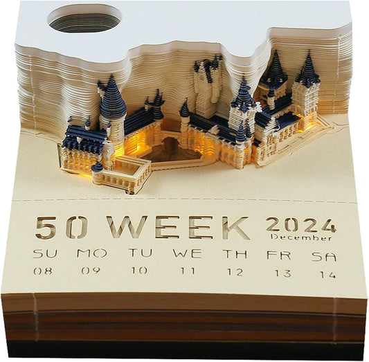 Harry Potter Hogwarts Castle 3d Calender Notepad-Luxandluxy